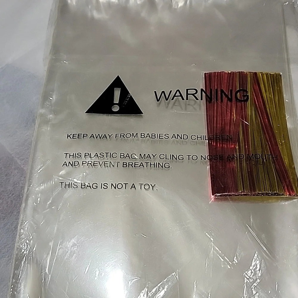 🍎 200 Clear Cellophane Plastic Bags w/ Twist Ties Party Favor Gifts 7×10 Inches